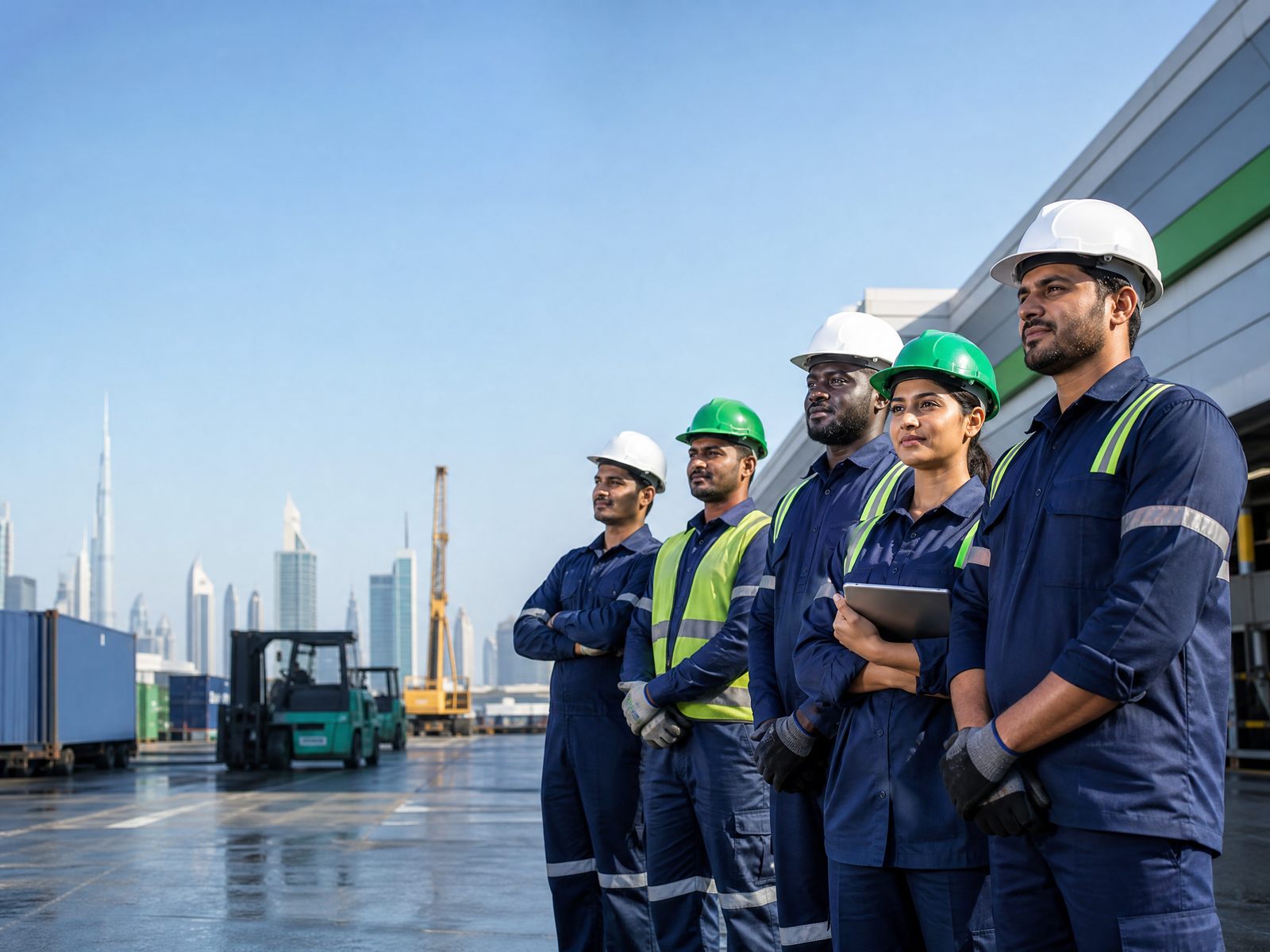 Diverse workforce collaborating on a project in the UAE